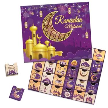 Imagem de PARSUP Calendário Do Advento Do Ramadã Com Gavetas 2024, 30 Caixas Vazias Para 30 Dias, Calendário De Coutdown Eid Mubarak Presente De Ramadã Preenchável, Arte Islâmica, Caixa De Armazenamento De Nú
