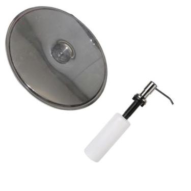 Imagem de Kit Lixeira 25x30cm 8lts E Dosador De Embutir No Granito Inox 304 - LO