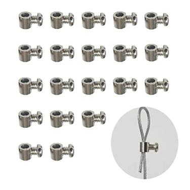 Imagem de andefu 20pcs new upgrade steel wire rope cable clamp/double hole stainless steel（3.0MM line hole） 469879 Wire Rope Clips
