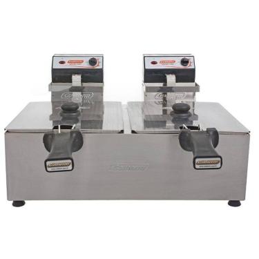 Imagem de Fritadeira Elétrica Frita Mais 2 Cubas 2452 Cotherm Fritadeira 10 Litros Inox 220v