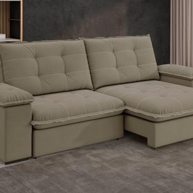 Imagem de Sofá Fofao Premium Slim 2.50 Cm Retrátil e Reclinável 4 Lugares Marrom