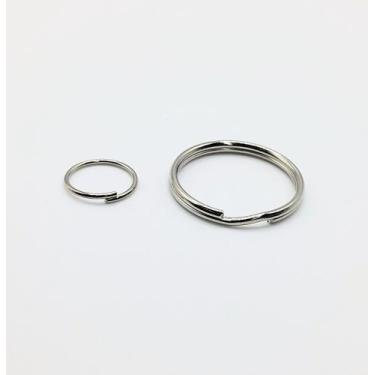 Imagem de Argola para Chaveiro de 22mm Batida S/ Corrente + Elo Redondo 12mm (10