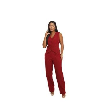 Imagem de Conjunto Alfaiataria Feminino Calça Com Colete Social R180 - GENERICA,