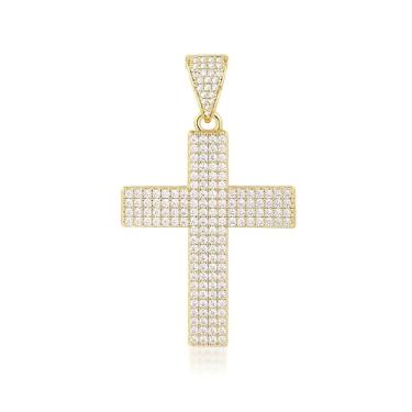 Imagem de Gemsme Colar de tênis masculino com placa de ouro amarelo 18K de 55 cm e 4 mm com pingente de elefante/redondo/cruz, 22 Inch Tennis Necklace, Banhado a ouro, Zircônia cúbica