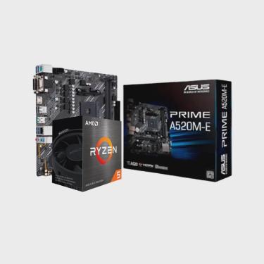 Imagem de Kit Upgrade amd Ryzen 5 5600 / Placa Mãe Asus Prime A520M-E DDR4 / Memória 16GB (2x8) DDR4 3000MHz