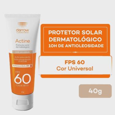 Imagem de Protetor solar actine color antioxidante toque seco cor universal fps 60 40G