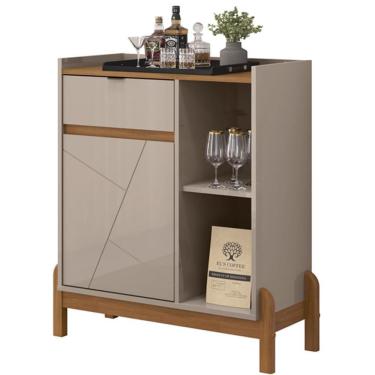 Imagem de Aparador Bar 50526 Pes Madeira Maciça 81cm Off White Cedro Dcasa Off White Cedro