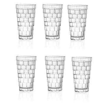 Imagem de Jg 06 copos alto stack empilhavel cristal italiano rcr 390ML