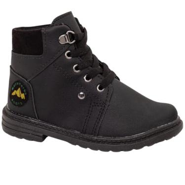 Imagem de Coturno Masculino Infantil Bota Cano Curto Masculina Inverno Marrom e Preto (Preto, BR, Criança de 4 a 8 anos, Numérico, 23)