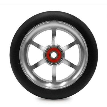 Imagem de Z-FIRST 2 peças de rodas de scooter profissional de 120 mm com rolamentos ABEC 9 para scooters MGP/Razor/Lucky Pro (6 raios) (C-prata)