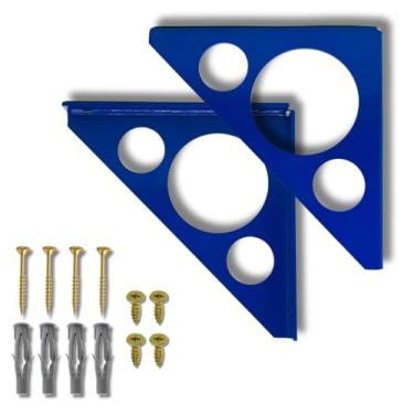 Imagem de Suporte para Prateleira Mão Francesa Reforçada Estilo Industrial Moderno Cantoneira (Azul)