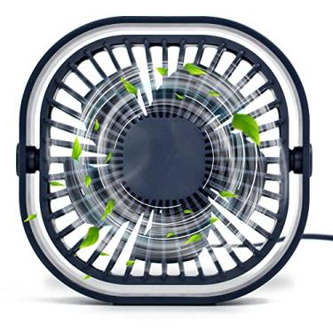Imagem de LICHTEE Ventilador de mesa USB silencioso, mini ventilador de mesa vento forte, ventilador de mesa pessoal de 3 velocidades, ventilador de resfriamento de mesa de rotação 360 para escritório em casa,
