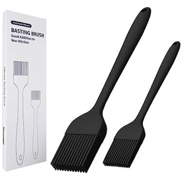 Imagem de KitsKap Silicone Basting Brush 2 Pcs Pastry Brush for Oil, BBQ, Grill Barbecue Sauce Baking Brushes (Black)