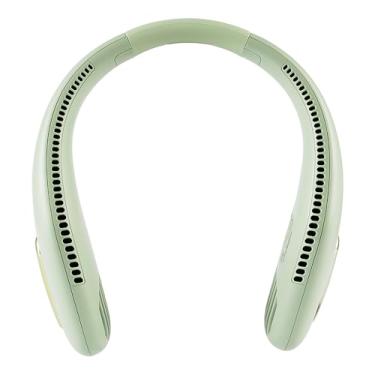 Imagem de NLR Ventilador de pescoço portátil, ventilador sem lâminas, ventilador pessoal usável com bateria de 2400 mAh, sem folhas, recarregável, design de fone de ouvido, ventilador de mesa alimentado por USB