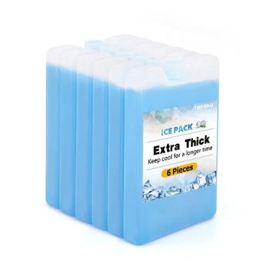Imagem de TOPOKO Bolsas de gelo para lancheira, refrigerador, freezer para lancheira, bolsa térmica, fina, reutilizável e duradoura, livre de BPA, congelamento rápido, perfeita para piquenique, acampamento,