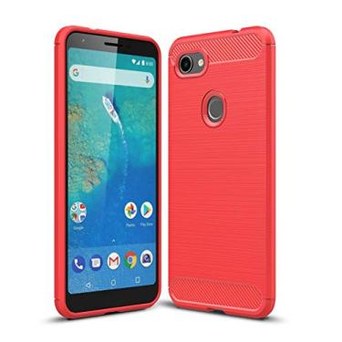Imagem de CruzerLite Capa compatível com Google Pixel 3a XL, design de textura de fibra de carbono e design de textura de couro, capa traseira antiarranhões com absorção de choque para Google Pixel 3a XL
