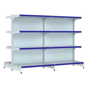 Imagem de Kit 2 gôndolas new premium 1,37m branca centro 80/60 - AMAPÁ