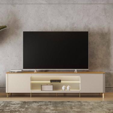 Imagem de Rack para TV 84 Polegadas com LED Santorini TAUARI/OFF WHITE FOSCO