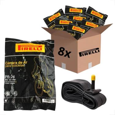Imagem de Kit 8 Câmara De Ar Bicicleta Aro 20 Pirelli Bico Grosso 33mm
