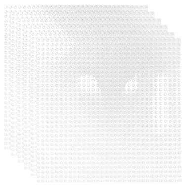 Imagem de Minizfigs Classic Baseplate Building Base Plates for Lego Building Bricks and Sets | Compatible with Leading Brands-Baseplate | 10" x 10" - 32 x 32 Studs | Transparent Clear for Kids 3+ | 6 PCS