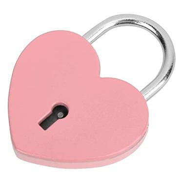 Imagem de Padlock Colorido de Metal de Trava Coração para Bagagem Pequena Com Trava -chave, Suprimentos Domésticos Ideais para Vida Mais Segura (Róseo)