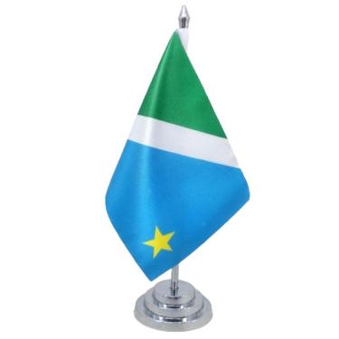Imagem de Bandeira Mesa Dupla Face Mato Grosso Do Sul Mastro 29 Alt. Cetim