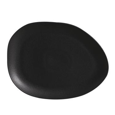 Imagem de Conjunto 6 Pratos Rasos Oval Orgânico Preto Matte 31x2,5cm Porto Brasil