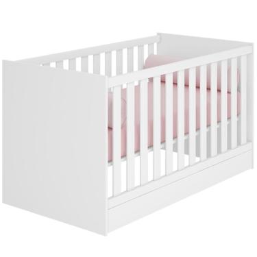 Imagem de Berço Infantil Multifuncional Doce Mel em MDP com Suporte para Mosquiteiro Branco para Quarto