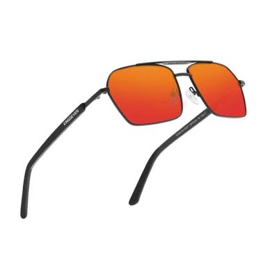 Imagem de Óculos De Sol Kingseven Polarizados Anti-reflexo Uv400 Design Quadrado Laranja