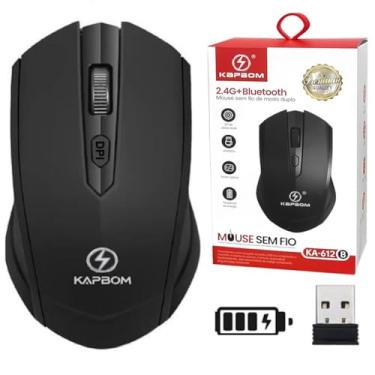 Imagem de Mouse Sem Fio Recarregável Slim Duplo Wireless ou Bluetooth