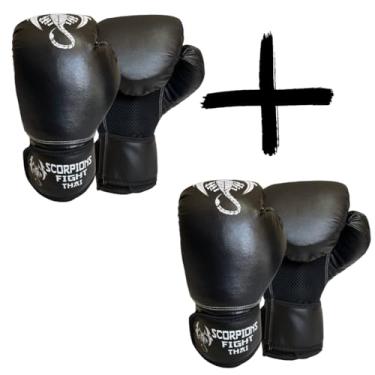 Imagem de Kit Duas Luvas De Boxe Muay Thai, Kickboxing Treino Sparring (Branco/Branco, 14oz)