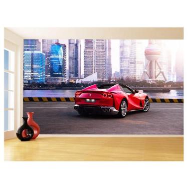 Imagem de Papel De Parede 3D Carro Ferrari Vermelha Pista 3,5M Car116 - Você Dec
