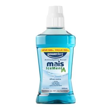 Imagem de ANTISSEPTICO BUCAL POWERDENT MAIS ICE MENTA L500ML P350ML COM ALCOOL