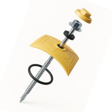 Imagem de Parafuso Para Telha Pvc Sextavado Kit Marfim com 100un Vedação E Fixaç