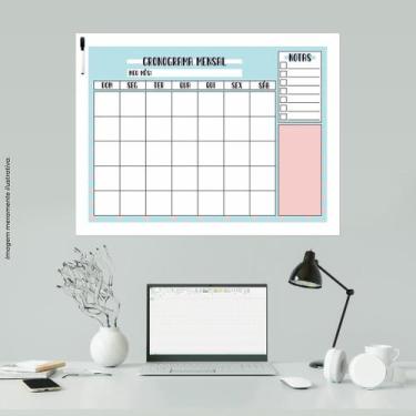 Imagem de Calendário Parede Planejamento mensal Verde/Rosa 55x75 - PRESENTE-BRIN
