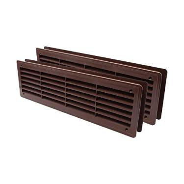 Imagem de Vent Systems 45,7 cm x 12,7 cm – Pacote com 2 – Ventilação de porta de plástico marrom escuro para portas internas frente e verso – Grelha de cobertura de saída de ar – casa, cozinha, ventilação com