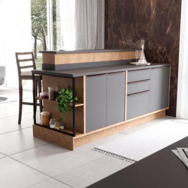 Imagem de Bancada Ilha 6 Peças 3 Portas Cozinha Viena - Herval