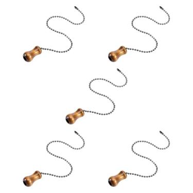 Imagem de Gralara 5 peças de corrente de puxar para ventilador de teto, pingente de madeira, fácil instalação, interruptor de abajur de mesa, luzes pendentes, Type B