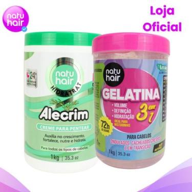 Imagem de Kit Creme para pentear Alecrim Natuhair + Gelatina Modeladora de Cacho