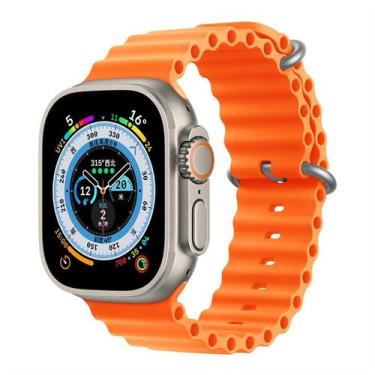 Imagem de Pulseira Laranja  42/44/45/49mm Oceano Silicone Compatível Relógio Ser