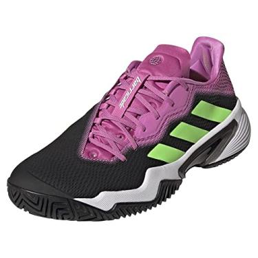 Imagem de adidas Tênis masculino Barricade Clay, Carbono/Verde Sinal/Pulso Lilás, 45