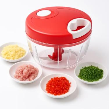 Imagem de Processador Manual de Alimentos 500ml com Lâminas Triplas em Aço Inox Pique Corte Triture e Misture com Facilidade Recipiente Transparente Original