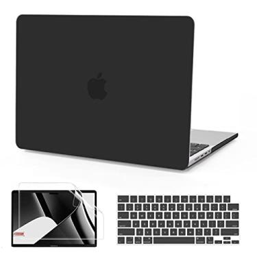 Imagem de B BELK Capa rígida de plástico compatível com MacBook Pro de 14 polegadas 2025 2024 2023 2022 2021 M4 M3 M2 M1 A3112 A3185 A3401 A2918 A2992 A2779 A2442 +Capa de Teclado + Tela Protetor, preto