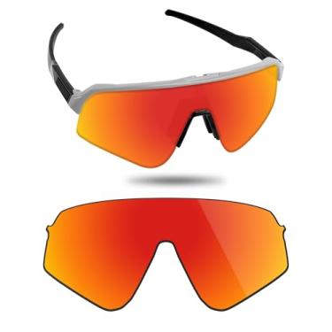 Imagem de Fiskr Lentes polarizadas de substituição compatíveis com óculos de sol Oakley Sutro Lite Sweep OO9465, resistente a impactos e ajuste perfeito - vermelho fogo