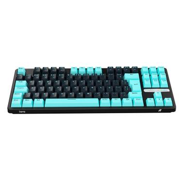 Imagem de Teclado Mecânico Gamer Iara Obsidian Aqua RGB Hotswap ABNT 80% Switch Blue Huano