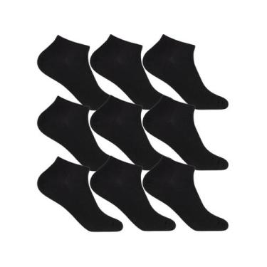 Imagem de Kit 9 Pares de Meias Invisível Masculina 39/43 Altomax, Preto, 39/43