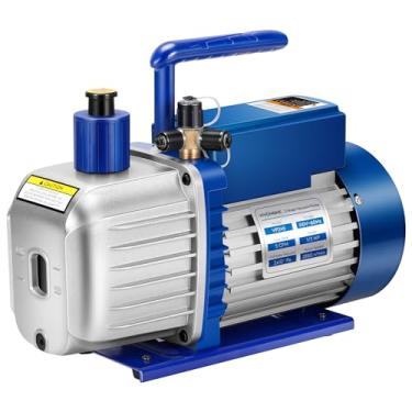 Imagem de VIVOHOME Bomba de vácuo HVAC de estágio duplo 1/2 HP 5 CFM, motor sem faísca para sistemas R32 R1234yf R454B R134a R22 R410a, bomba de vácuo CA automática para manutenção de ar condicionado com 2