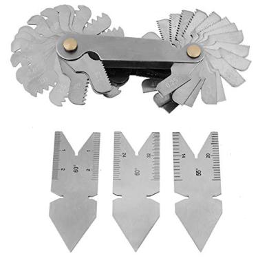 Imagem de Estink 52 Folhas Medidor de Inclinação Rosca, Medidores Centrais 60 ° 55 ° Frea para Parafuso Frequência de Ferramentas de Medição Conjunto Com Aço Inoxidável para Ferramentas de