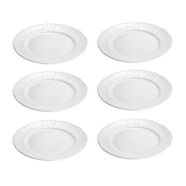 Imagem de Conjunto de 6 Pratos de Jantar de Porcelana Rojemac Branco