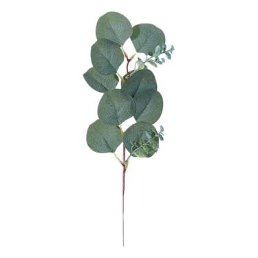 Imagem de ESSMOKO 6 Peças de arranjos florais de mesa de plantas artificiais, simulação de plantas verdes, decoração de caules e folhas de eucalipto, acessórios para ramos
